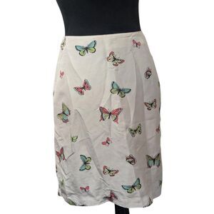 GRACE ELEMENTS 100% Silk Butterfly Print Pencil Skirt Whimsy 4